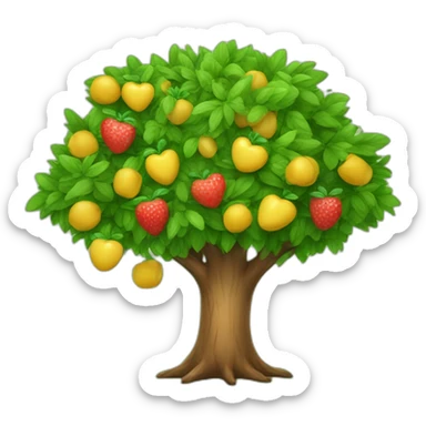 A tree whith heart fruits sticker