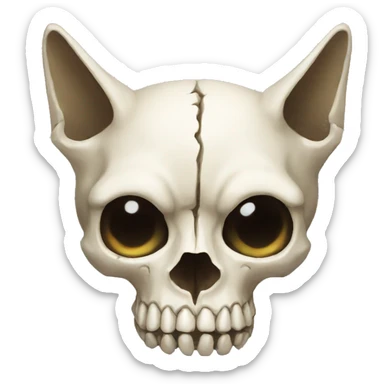 Cat skull sticker