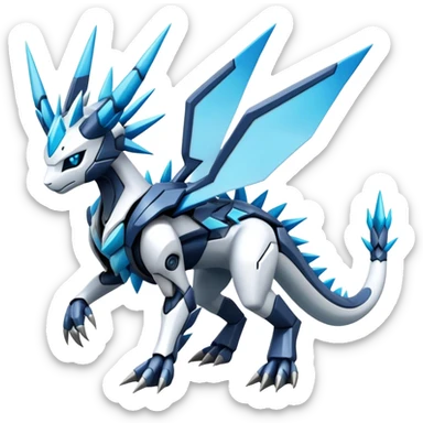 Spikey, spiky, Cyborg-Kyurem-Glaceon-dialga-hybrid, full body sticker