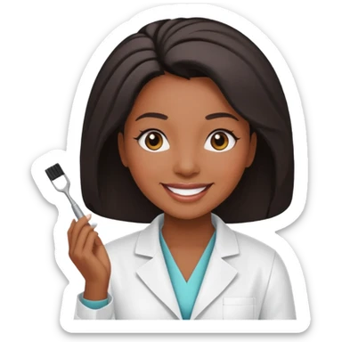 Black women beautician sticker