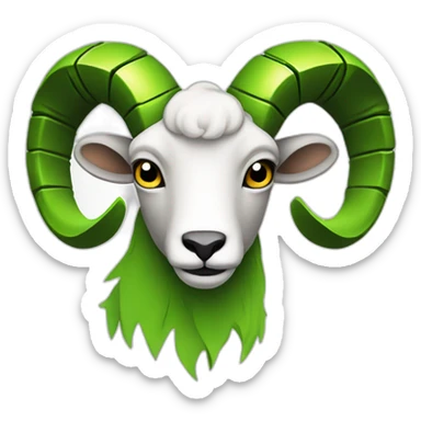 A logo of a ram with a bob and a monster energy sticker