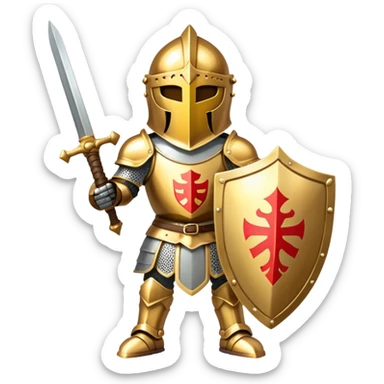 Golden Knight With A Sword And Shield sticker