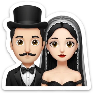 Italian groom and goth Mexican bride sticker