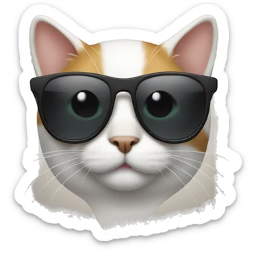 Cat with sunglasses sticker