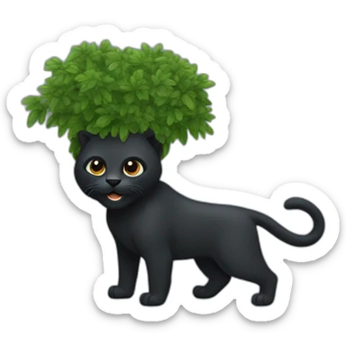 black pantera animal with a bush sticker