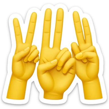 american sign language alphabet A yellow hand with six fingers sticker
