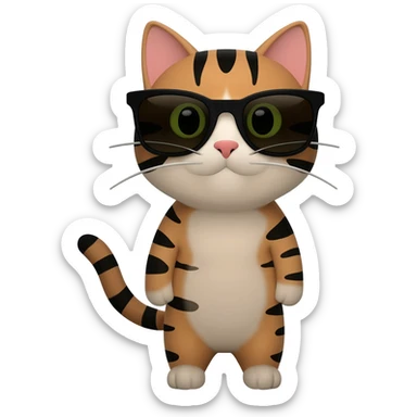 Cat wearing sunglasses sticker