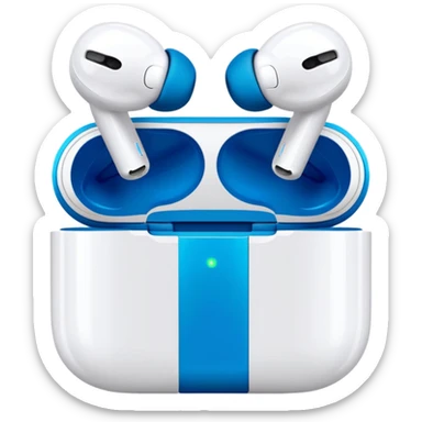 modern design shiny white AirPods inspired earphones sticker