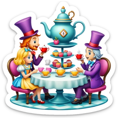 Mad tea party in wonderland sticker