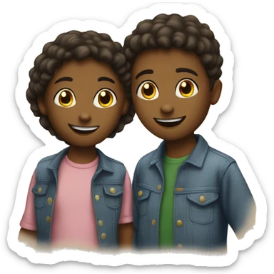 two children chatting sticker