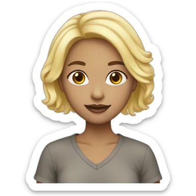 Girl bleached blond hair sticker