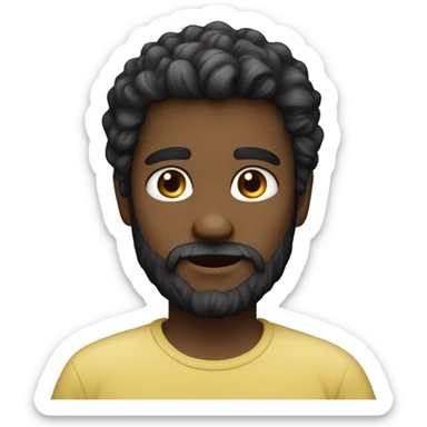 casual gaze of a bearded boy fruity sticker