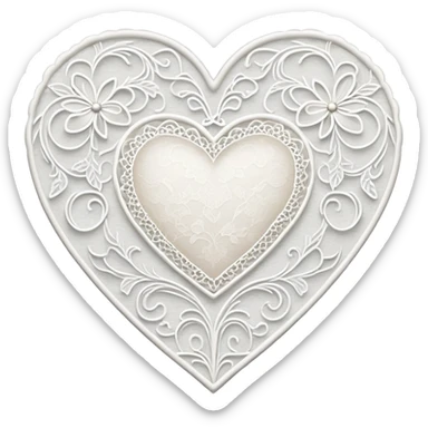 White lace heart aesthetic  sticker
