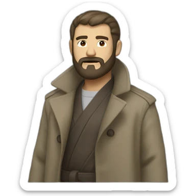 reddit moderator (neck beard, full body, trenchcoat, katana) sticker