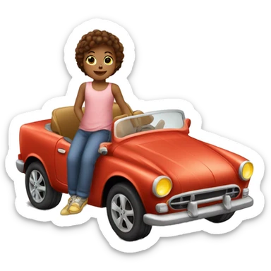 Enfant de 5ans avec une voiture luxe sticker