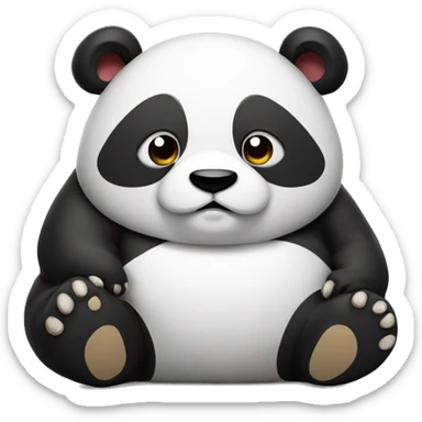 A chubby panda with a NOO sign  sticker