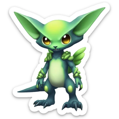 cute cool edgy ethereal alien punk Digimon-Fakemon-animal full body sticker
