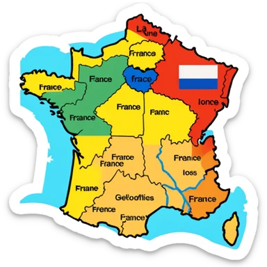 carte de la france sticker