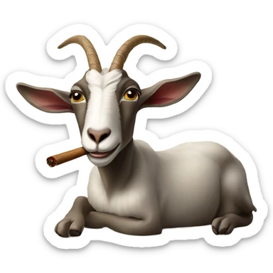 Goat smoking a cigar sticker