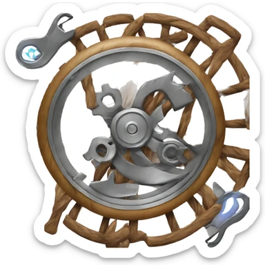 to me an emeji whose tools are the lightning and the wheel sticker