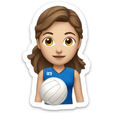 woman playing volleyball with brown hair, fair skin sticker