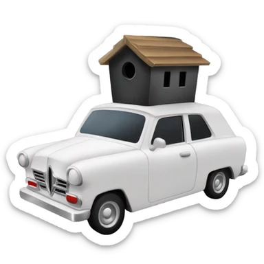 Addams car birdhouse  sticker