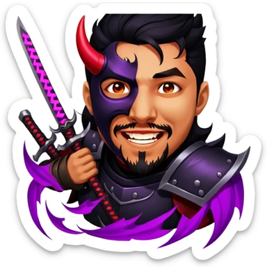 Demon-Horned Warrior sticker