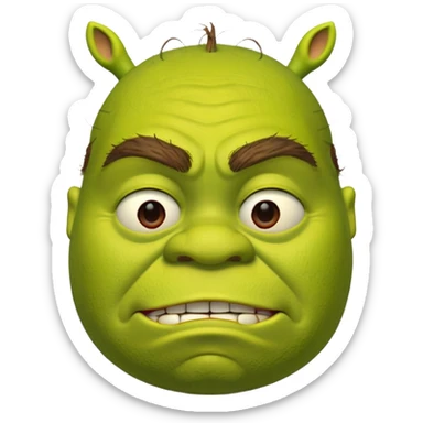 a shrek emoticon made from periods sticker