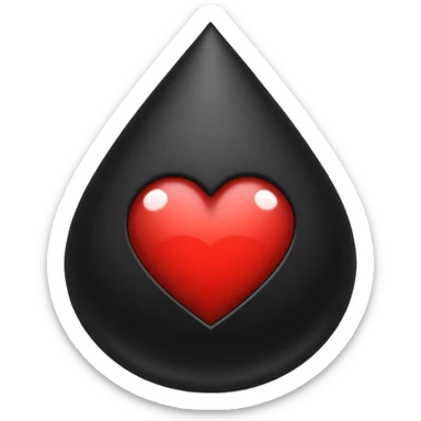 heart with gothic black teardrop sticker