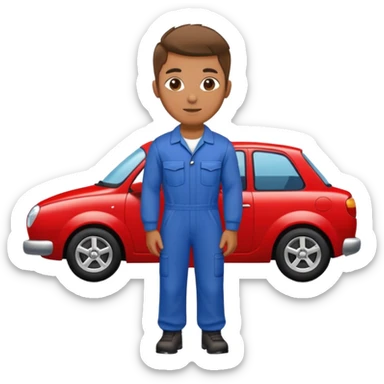 mechanic red car sticker