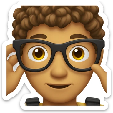 glasses on solo boy's back sticker