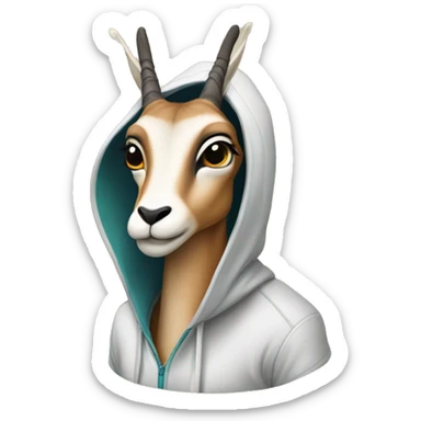 gazelle wearing hoodie sticker