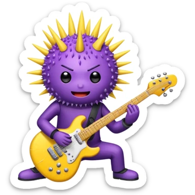 playing electric guitar sea urchin sticker