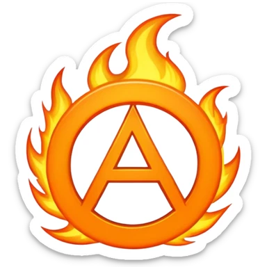 Flaming Anarchy Symbol sticker