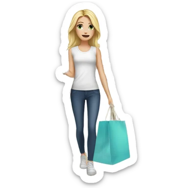 white girl shopping sticker
