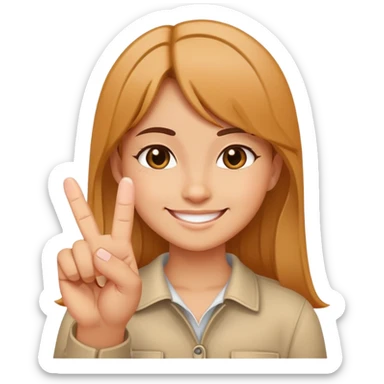 girl sticking middle finger up with a smile sticker