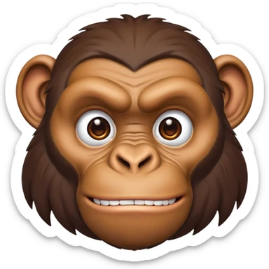 male ape face with masculine features sticker
