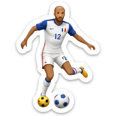 Thierry Henry with a football at his feet French football legend sticker