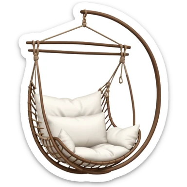 classic hanging chair with big pillows sticker