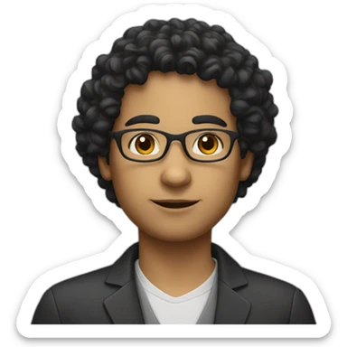 Philosophy teacher young with black curly hair sticker