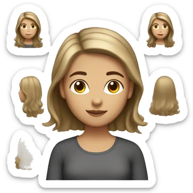 brown hair girl with blonde highlights full body sticker