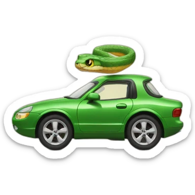 Snake drives a car sticker