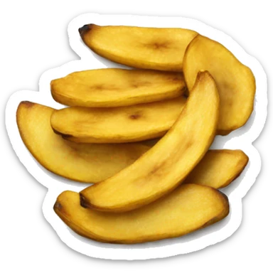 Fried plantain slices on a plate sticker