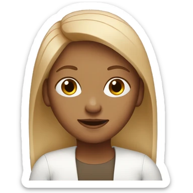 White straight haired brown/ginger girl sticker