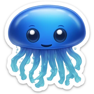 Blue jelly fish sticker