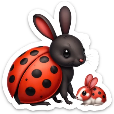 The mix of a bunny and a ladybug sticker