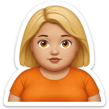 Fat girl with orange shirt sticker