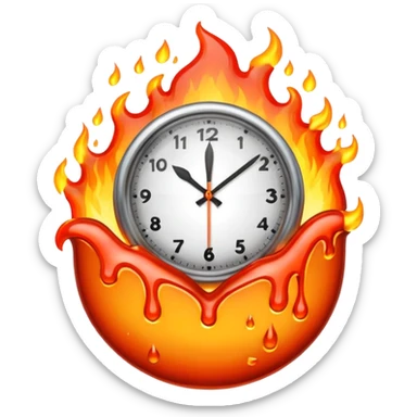 CLOCK ON FIRE sticker