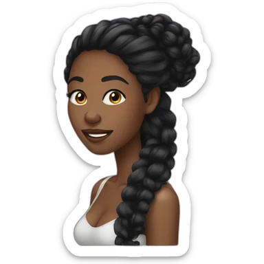 Beautiful Black women long kinky hair sticker