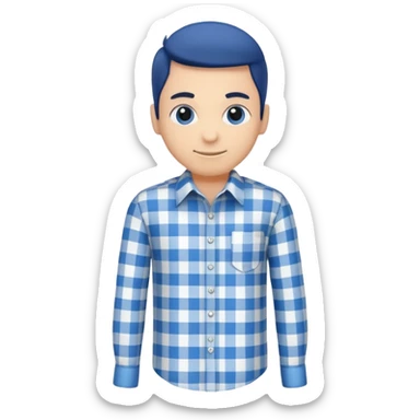 Camisa social xadrez manga longa  sticker